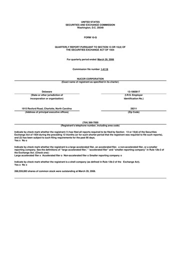 Vorschaubild Nucor
 10-Q Quartalsbericht  