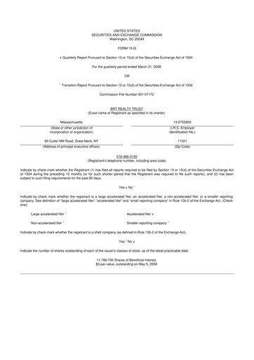 Thumbnail BRT Apartments 10-Q Quarterly Report FY 