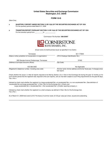 Thumbnail SmartFinancial (SmartBank) 10-Q Quarterly Report FY 