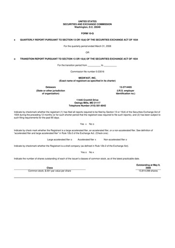 Thumbnail Medifast 10-Q Quarterly Report FY 