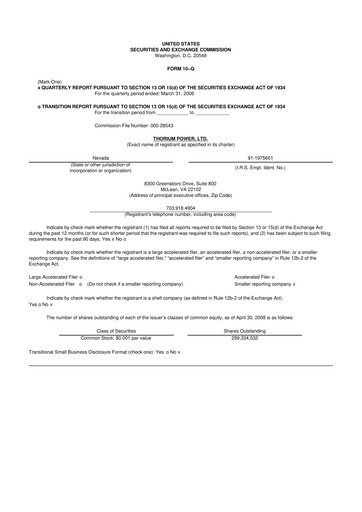 Thumbnail Lightbridge Corporation 10-Q Quarterly Report FY 