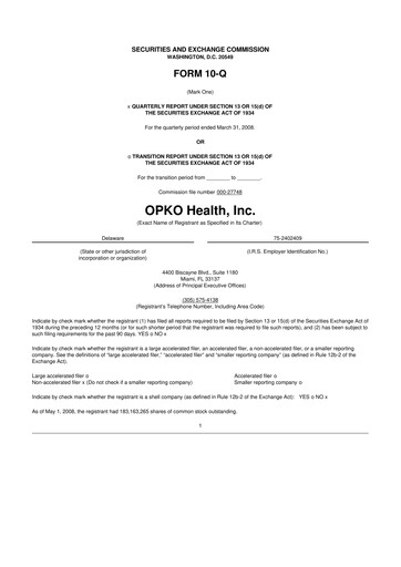 Thumbnail OPKO Health
 10-Q Quarterly Report FY 