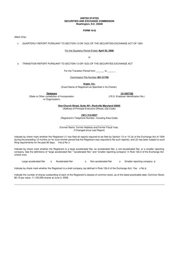 Thumbnail Argan 10-Q Quarterly Report FY 