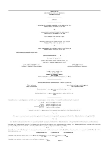 Thumbnail Bladex 20-F Annual Report 