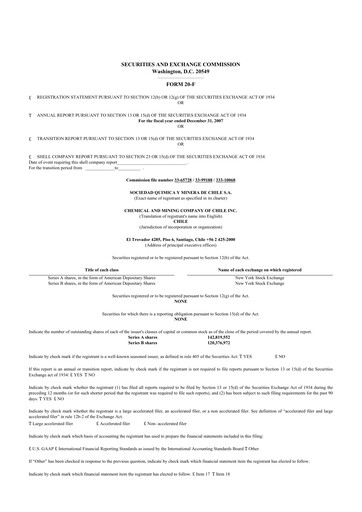 Thumbnail Sociedad Química y Minera 20-F Annual Report 