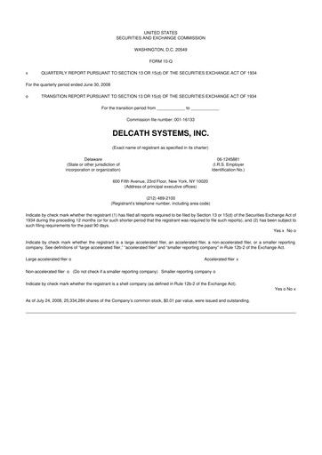 Vorschaubild Delcath Systems 10-Q Quartalsbericht  