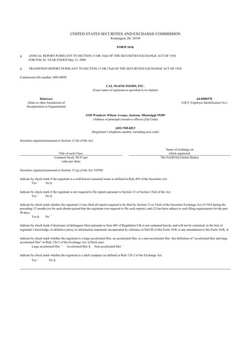 Thumbnail Cal-Maine Foods 10-K Annual Report 