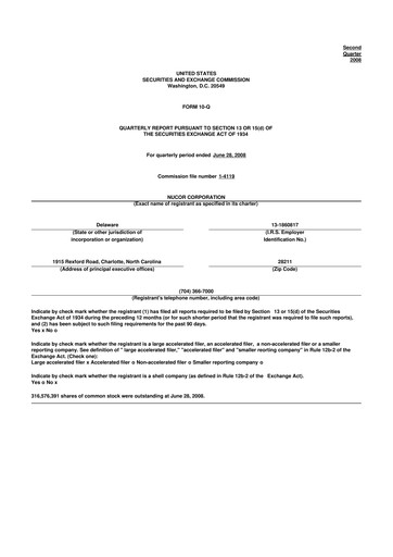 Vorschaubild Nucor
 10-Q Quartalsbericht  