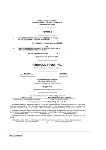 Vorschaubild Redwood Trust 10-Q Quartalsbericht  