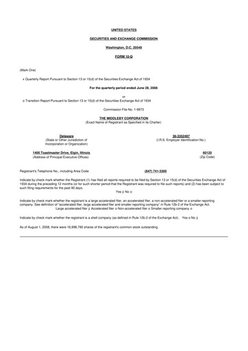 Thumbnail Middleby 10-Q Quarterly Report FY 