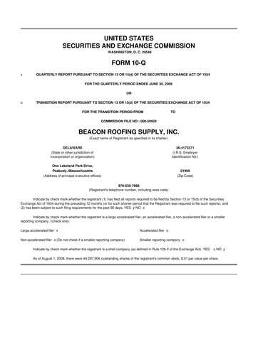 Vorschaubild Beacon Roofing Supply 10-Q Quartalsbericht  