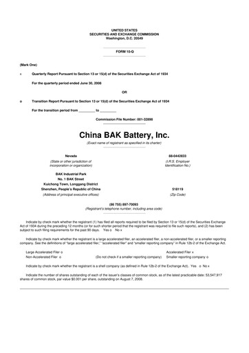 Thumbnail CBAK Energy Technology 10-Q Quarterly Report FY 