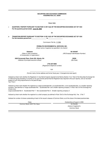 Miniature Perma-Fix Environmental Services 10-Q Rapport trimestriel  