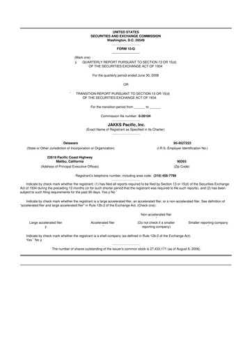 Thumbnail Jakks Pacific
 10-Q Quarterly Report FY 