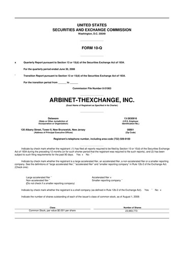 Thumbnail Arbinet 10-Q Quarterly Report FY 
