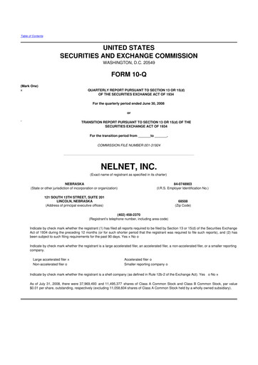 Thumbnail Nelnet 10-Q Quarterly Report FY 