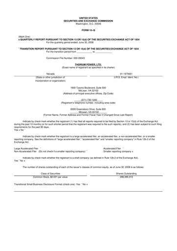 Thumbnail Lightbridge Corporation 10-Q Quarterly Report FY 