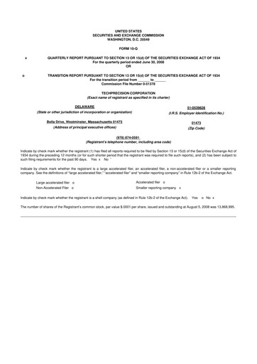 Thumbnail TechPrecision 10-Q Quarterly Report FY 
