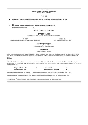 Thumbnail Oragenics 10-Q Quarterly Report FY 