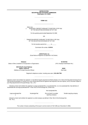 Thumbnail Jakks Pacific
 10-Q Quarterly Report FY 