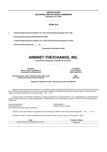 Thumbnail Arbinet 10-Q Quarterly Report FY 