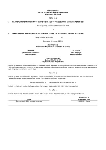 Thumbnail Medifast 10-Q Quarterly Report FY 