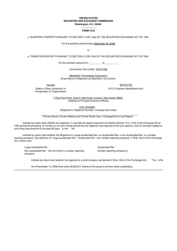 Miniature Cytosorbents 10-Q Rapport trimestriel  