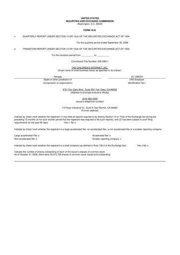 Miniature CS Diagnostics 10-Q Rapport trimestriel  