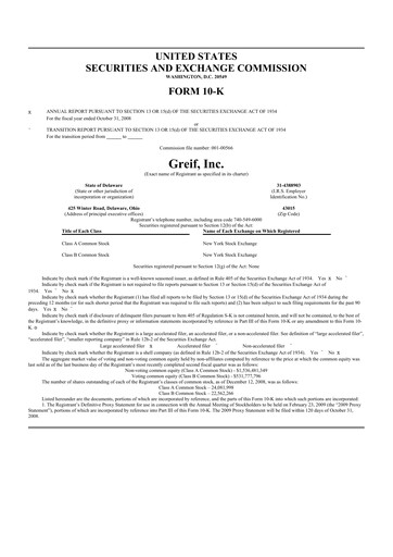 Thumbnail Greif 10-K Annual Report 