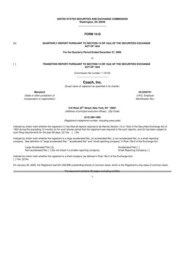 Miniature Tapestry 10-Q Rapport trimestriel  