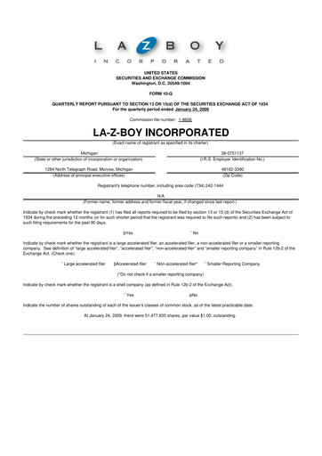 Thumbnail La-Z-Boy
 10-Q Quarterly Report FY 