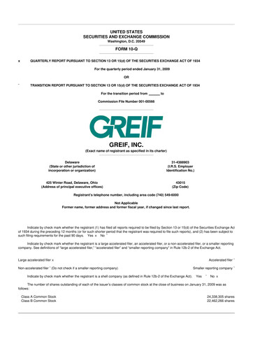 Thumbnail Greif 10-Q Quarterly Report FY 