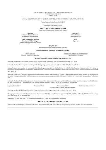 Thumbnail Agree Realty
 10-K Annual Report 