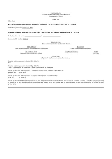 Thumbnail Bel Fuse 10-K Annual Report 