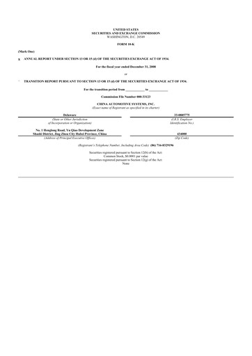 Thumbnail China Automotive Systems 10-K Annual Report 