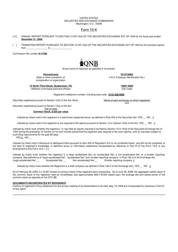 Vorschaubild QNB Corp. 10-K Jahresbericht 