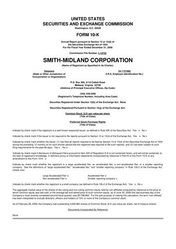 Thumbnail Smith-Midland Corporation 10-K Annual Report 