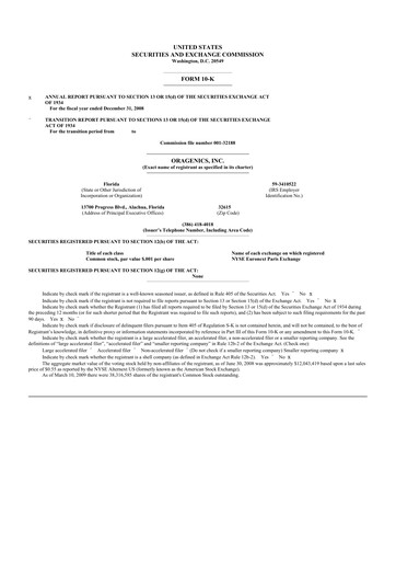 Thumbnail Oragenics 10-K Annual Report 
