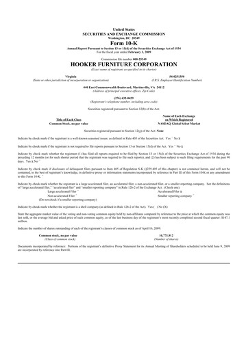 Thumbnail Hooker Furnishings 10-K Annual Report 