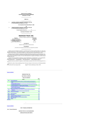 Vorschaubild Redwood Trust 10-Q Quartalsbericht  