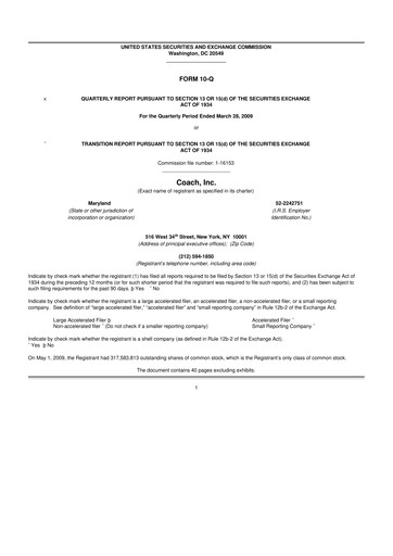 Miniature Tapestry 10-Q Rapport trimestriel  