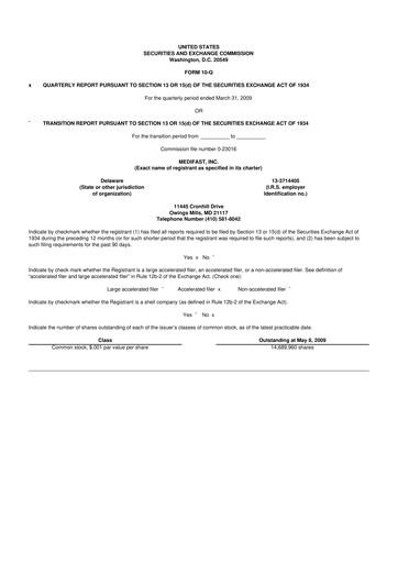 Thumbnail Medifast 10-Q Quarterly Report FY 