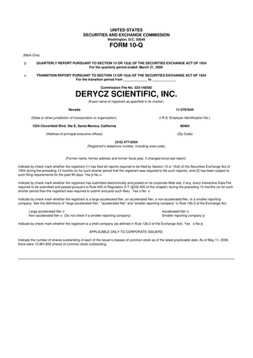 Miniature Research Solutions 10-Q Rapport trimestriel  