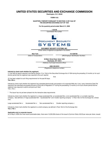 Thumbnail DSS, Inc. (Document Security Systems) 10-Q Quarterly Report FY 