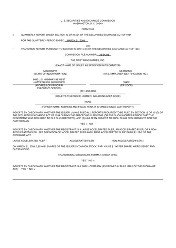 Thumbnail The First Bancshares 10-Q Quarterly Report FY 