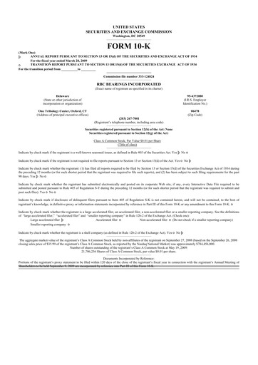 Thumbnail RBC Bearings 10-K Annual Report 