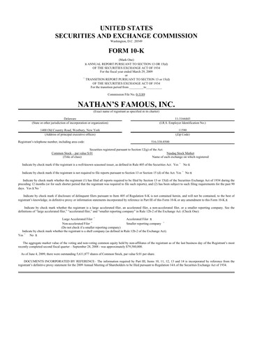 Thumbnail Nathan's Famous 10-K Annual Report 