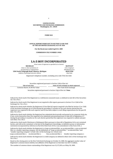 Thumbnail La-Z-Boy
 10-K Annual Report 