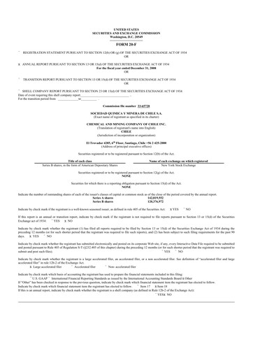 Thumbnail Sociedad Química y Minera 20-F Annual Report 