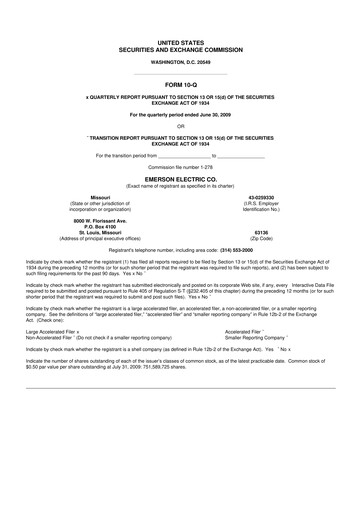 Thumbnail Emerson 10-Q Quarterly Report FY 